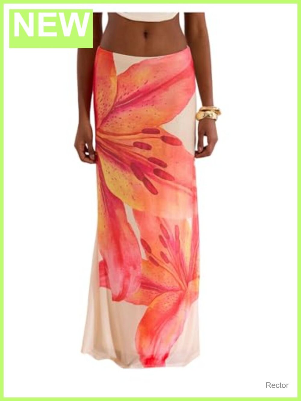 Women's Sheer Mesh Long Maxi Skirt Beach Bodycon Low Waisted Floral